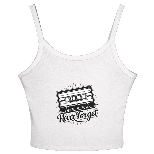 a cassette tape never forget Women's Spaghetti Strap Tank Top