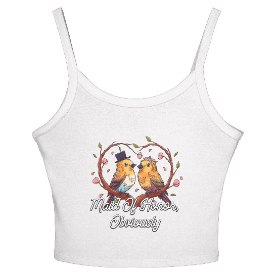 Maid Of Honor Obviously Best Woman Bridesmaid Best Women's Spaghetti Strap Tank Top