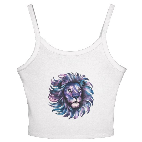 Lion Head Galaxy Style Women's Spaghetti Strap Tank Top