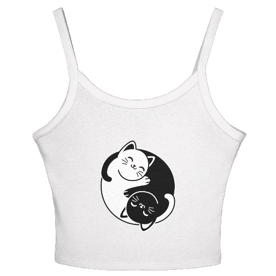 Yin and Yang Cats Women's Spaghetti Strap Tank Top