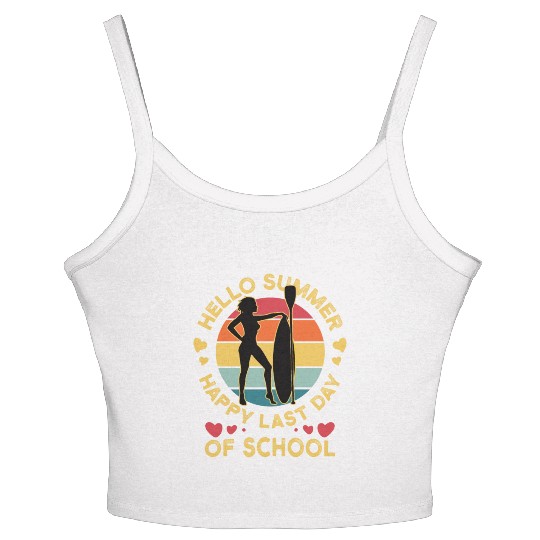 Happy Last Day Of School Teacher Women friend Women's Spaghetti Strap Tank Top