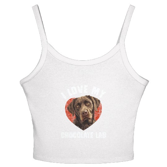 Brown Labrador I LOVE MY CHOCOLATE LAB Owners Women's Spaghetti Strap Tank Top