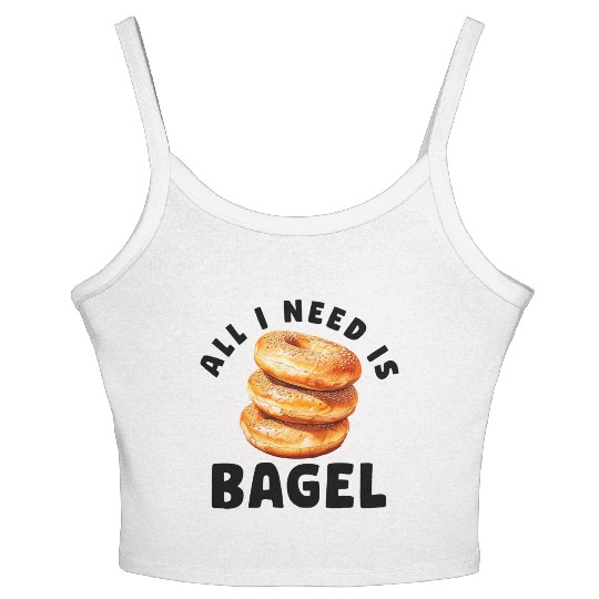 Bagel Lover For Men BreakFast Jewish Food Beigel Women's Spaghetti Strap Tank Top