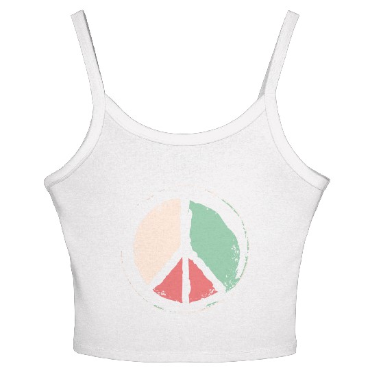 Free Palestine - Peace Symbol Women's Spaghetti Strap Tank Top