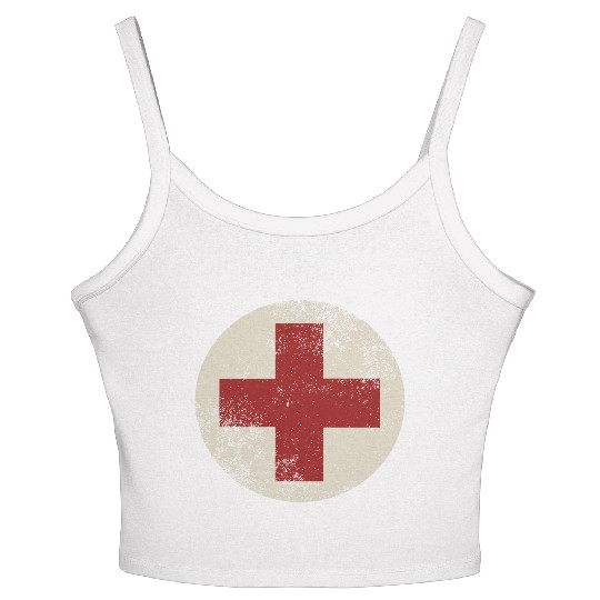 WW2 Combat Medic Symbol Women's Spaghetti Strap Tank Top