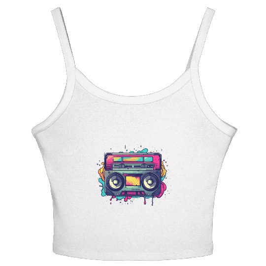 Retro Classic Cassette Tape for a 80s Fan Women's Spaghetti Strap Tank Top