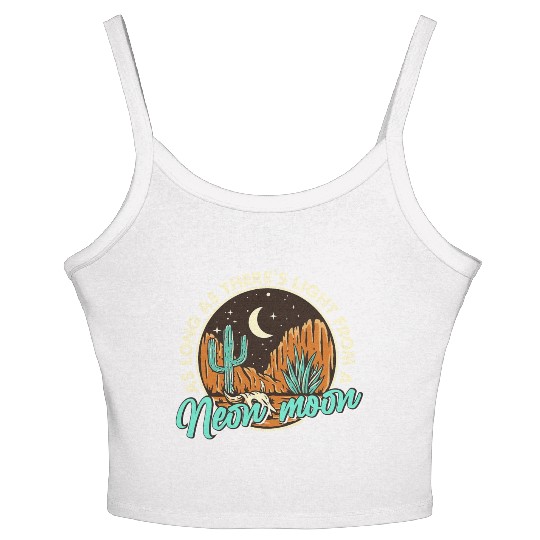 Neon Moon Cactus Country Mountain Western Cow Women's Spaghetti Strap Tank Top