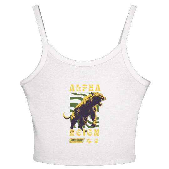 Unleash The Inner Alpha: Fierce Animal Print Women's Spaghetti Strap Tank Top