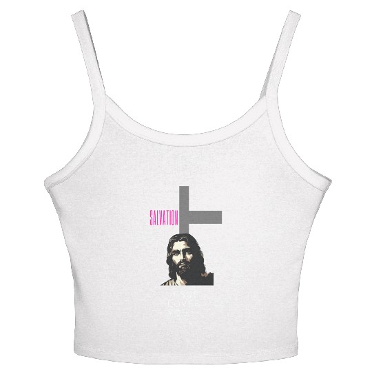 Jesus loves you crewneck. Women's Spaghetti Strap Tank Top