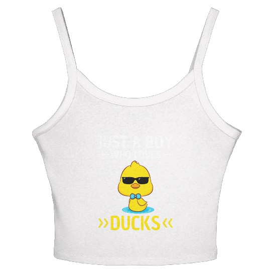 Just A Boy Who Loves Duck Lover Women's Spaghetti Strap Tank Top