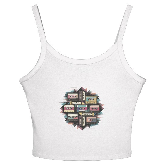 80s Retro Cassette Classic Cassette Tape for a Women's Spaghetti Strap Tank Top