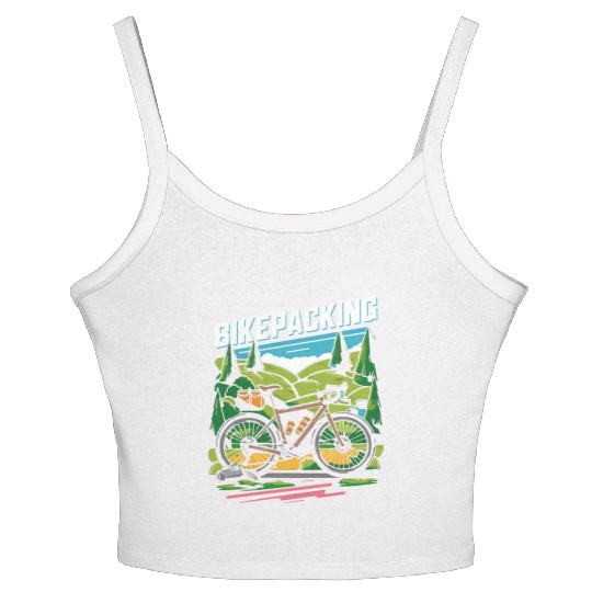 Bikepacking Adventure: Gravel Bike and Nature Women's Spaghetti Strap Tank Top