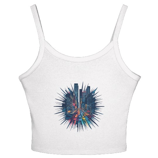 City Lights Symphony: Mystery and Thriller. Women's Spaghetti Strap Tank Top