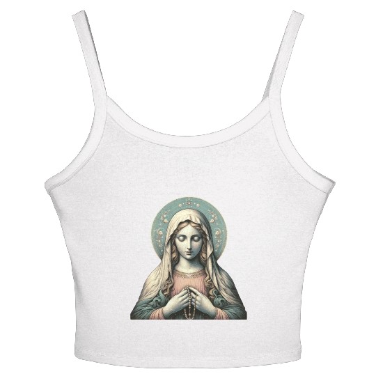 Serene Madonna ic Image Women's Spaghetti Strap Tank Top