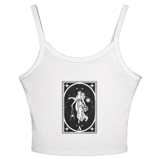 Themis Tarot Card Astrology Occult Mystical Women's Spaghetti Strap Tank Top