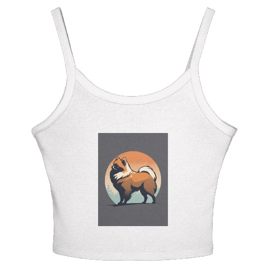 Pomeranian Dog 3 - Japanese Old Vintage Women's Spaghetti Strap Tank Top
