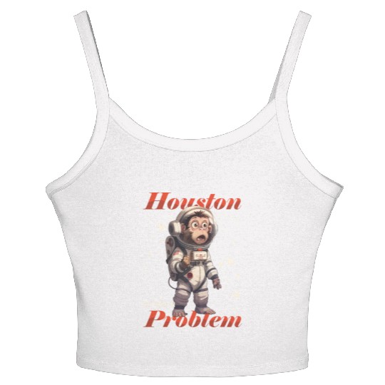 Houston we have a problem astronaut space monkey Women's Spaghetti Strap Tank Top