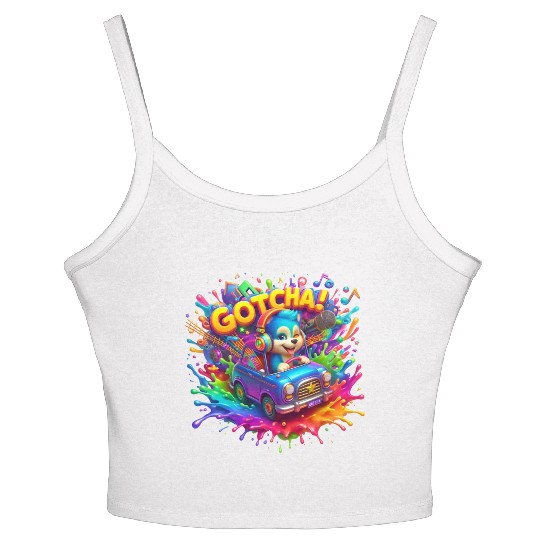 Stellar Cadence: Symphony of Neon Hues - GoTCha! Women's Spaghetti Strap Tank Top