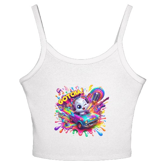 Galactic Vibes: Plosion of Splashes - GoTcha! Women's Spaghetti Strap Tank Top