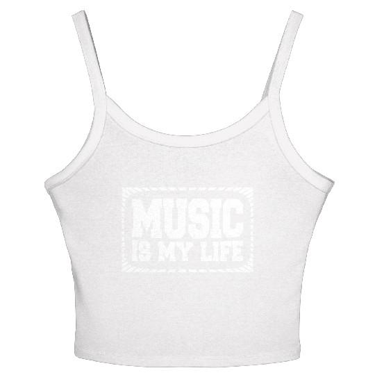 Music Is My Life Party Club Concert Sound Love Women's Spaghetti Strap Tank Top