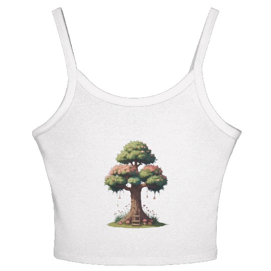 Colorful Tree Life is Really Good Tree Women's Spaghetti Strap Tank Top