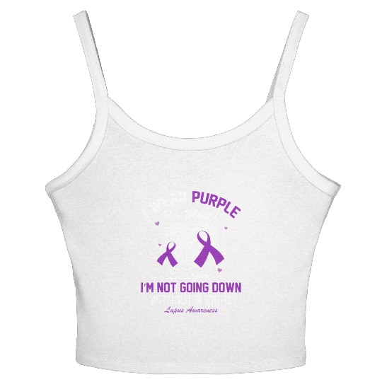 I Wear Purple For Myself Lupus Awareness Heart Women's Spaghetti Strap Tank Top