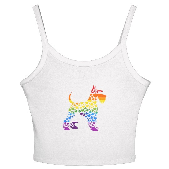 Miniature Schnauzer Rainbow LGBT Gay Pride Lesbian Women's Spaghetti Strap Tank Top