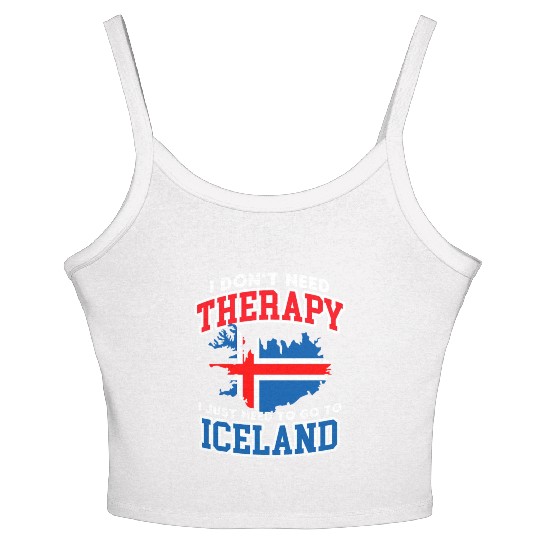 Iceland Flag Embrace The Northern Lights Design Women's Spaghetti Strap Tank Top