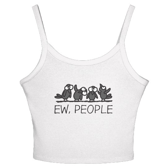 Ew People Cartoon Owls Social Commentary Women's Spaghetti Strap Tank Top