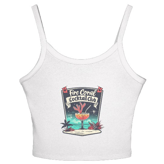 Fire Coral Cocktail Club Women's Spaghetti Strap Tank Top