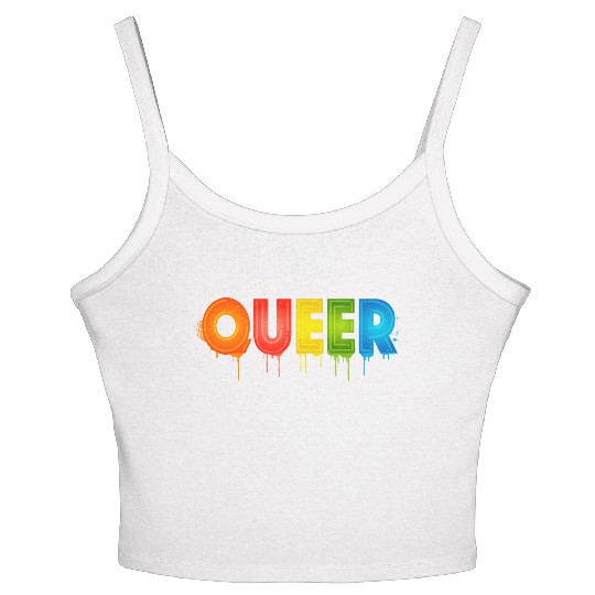 Queer Typo for Pride Month Equal Rights LGBTQ Women's Spaghetti Strap Tank Top
