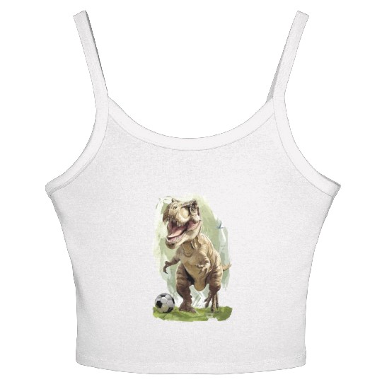 Soccer Ball Trex Dinosaur T-Rex Women's Spaghetti Strap Tank Top