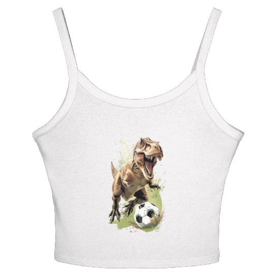 Soccer Ball Trex Dinosaur T-Rex Women's Spaghetti Strap Tank Top