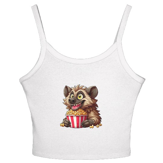 Hyena Predator Popcorn Cinema Night Women's Spaghetti Strap Tank Top