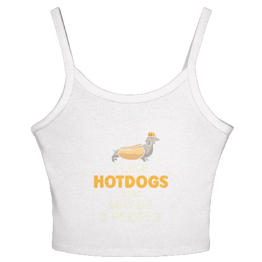 Hot Dog Adult I Like Hot Dogs And Women's Spaghetti Strap Tank Top