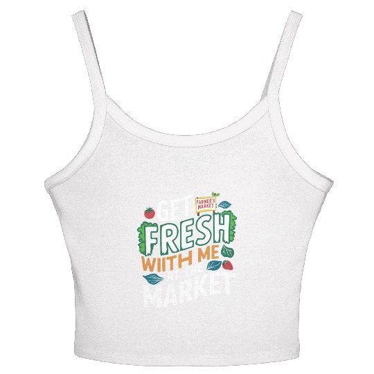 Farmers Market Farmer Agriculture Farming Food Women's Spaghetti Strap Tank Top