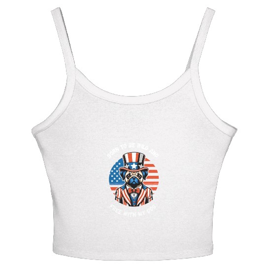 independance day,Born to be wild and free with my Women's Spaghetti Strap Tank Top