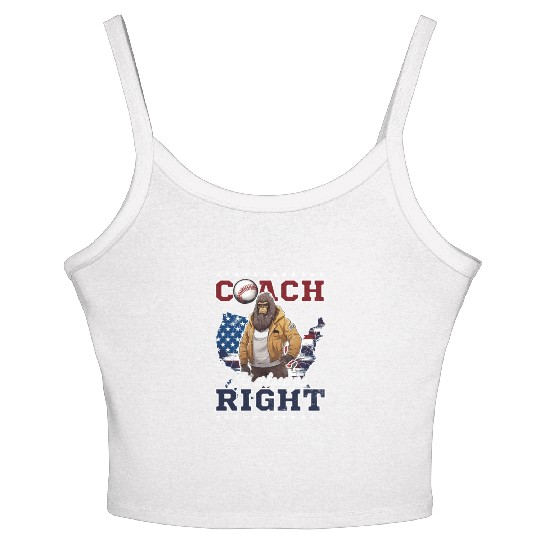 4th Of July Baseball Coach Coach Is Always Right Women's Spaghetti Strap Tank Top