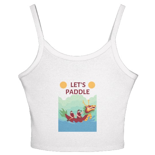 Lets paddle! Celebrate Dragon Boat Festival 2024 Women's Spaghetti Strap Tank Top