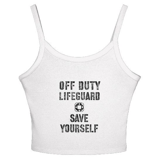 Save Yourself Lifeguard Swimming Pool Guard Off Women's Spaghetti Strap Tank Top