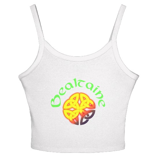 Bealtaine Irish Celtic Festival with Celtic Knot Women's Spaghetti Strap Tank Top
