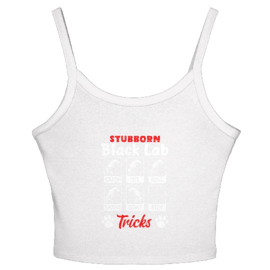 Labrador STUBBORN BLACK LAB TRICKS Labrador Women's Spaghetti Strap Tank Top
