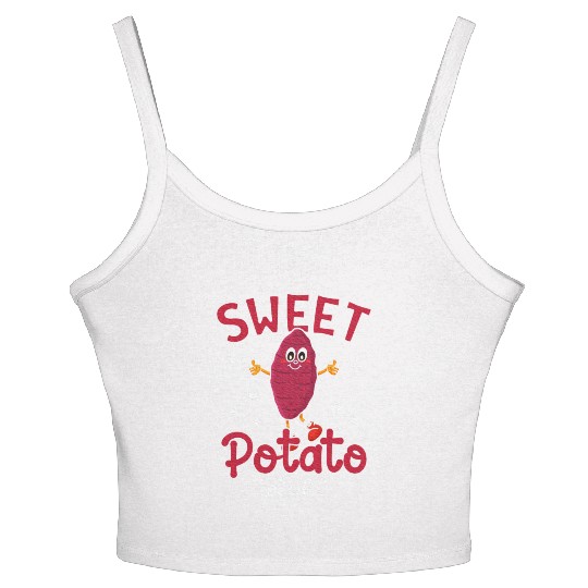 Kawaii Potato Lovers Vegetarian Sweet Potato Women's Spaghetti Strap Tank Top