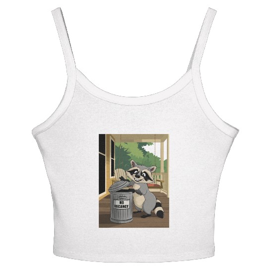 Racoon Trash Panda Metal Trash Can No Vacancy Women's Spaghetti Strap Tank Top
