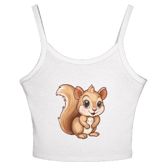 Charming Squirrel Character Delight Women's Spaghetti Strap Tank Top
