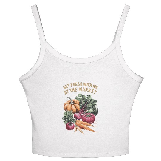 Farmers Market Farmer Agriculture Farming Food Women's Spaghetti Strap Tank Top