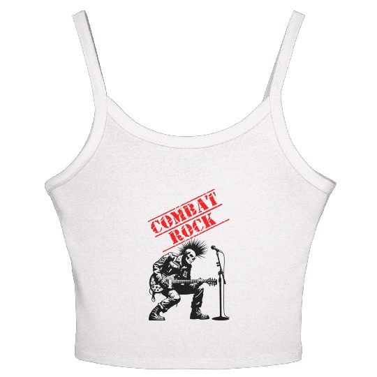 Funny combat rock punk soldier Women's Spaghetti Strap Tank Top