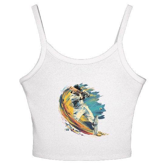 Cricket Player Sport US Women's Spaghetti Strap Tank Top
