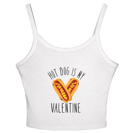 Hot Dog Adult Heart Valentines Day Women's Spaghetti Strap Tank Top