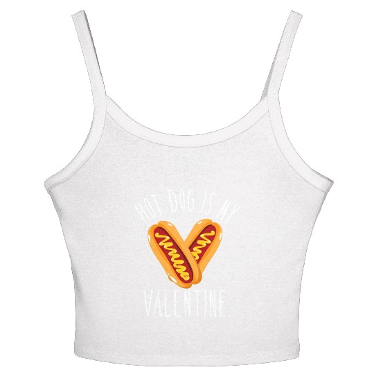 Hot Dog Adult Heart Valentines Day Women's Spaghetti Strap Tank Top